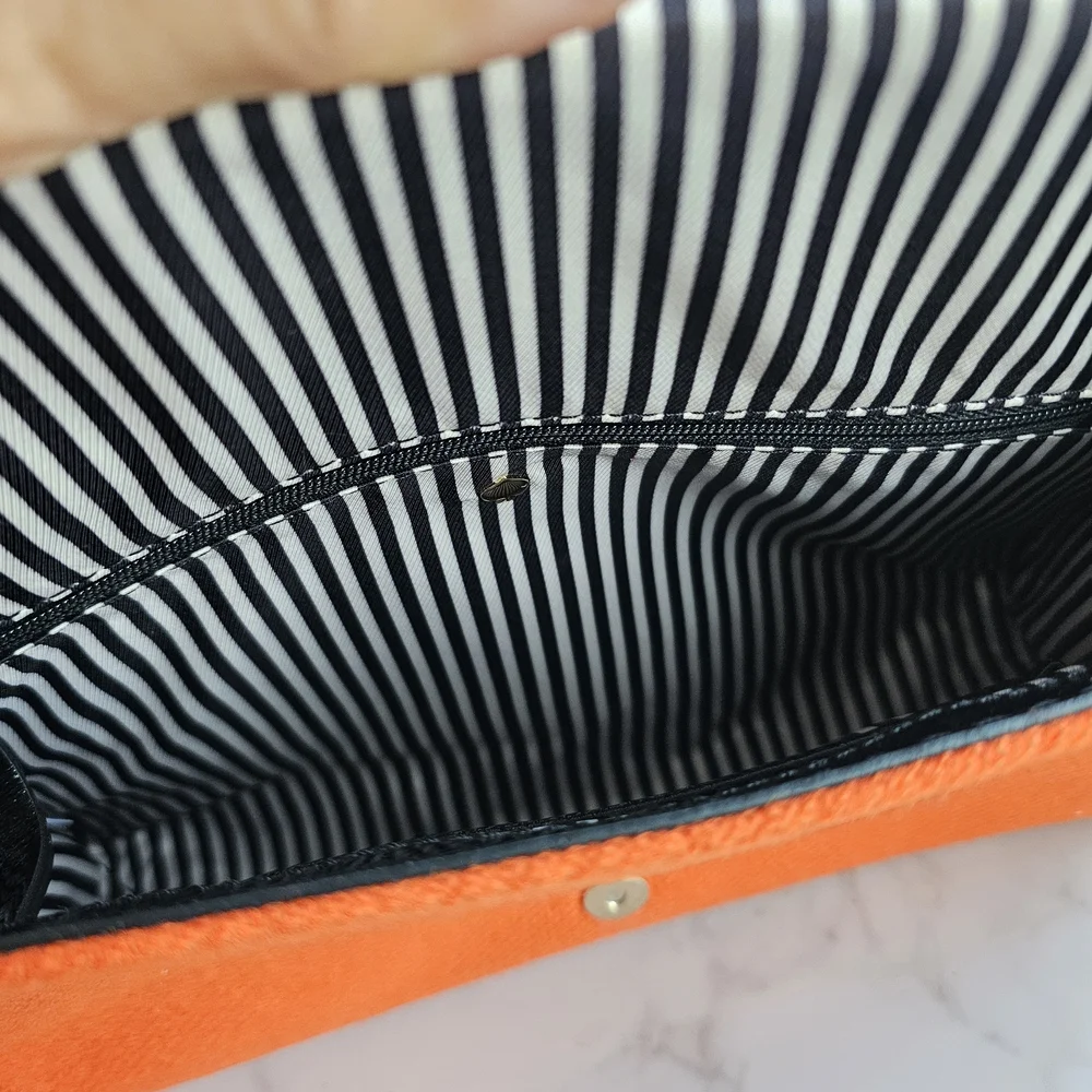 Kate Spade Orange Clutch with Black Accents - Picture 3 of 8